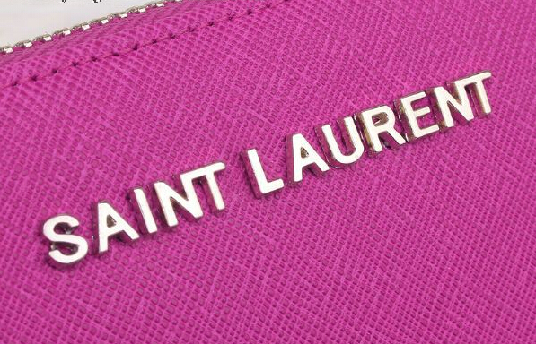 Hot Sale!2015 New Saint Laurent Bag Outlet- YSL Saffiano Leather Zippy Wallet 340841 Peach - Click Image to Close